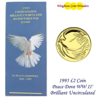 1995 £2 BU Coin Pack - End of Second World War - Dove of Peace - Click Image to Close